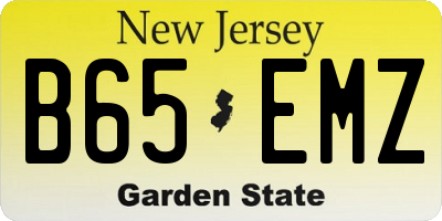 NJ license plate B65EMZ