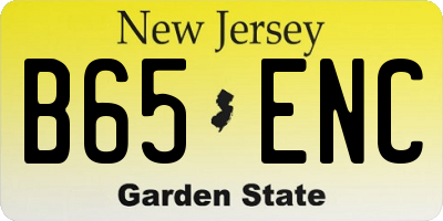 NJ license plate B65ENC