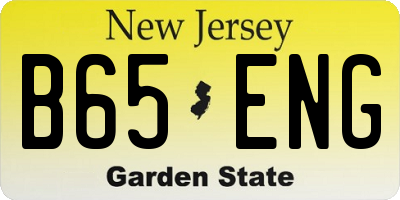 NJ license plate B65ENG