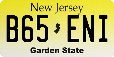 NJ license plate B65ENI
