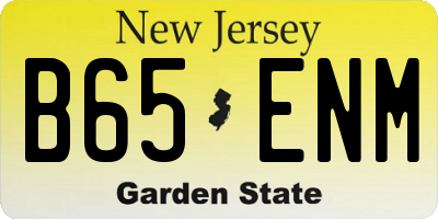 NJ license plate B65ENM