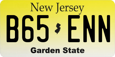 NJ license plate B65ENN
