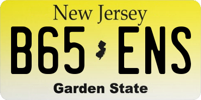 NJ license plate B65ENS