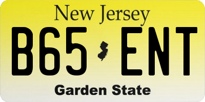 NJ license plate B65ENT