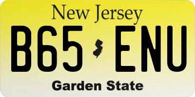 NJ license plate B65ENU