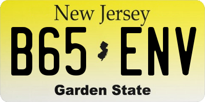 NJ license plate B65ENV
