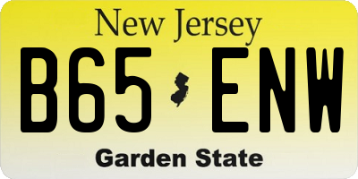NJ license plate B65ENW