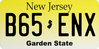 NJ license plate B65ENX
