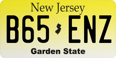 NJ license plate B65ENZ