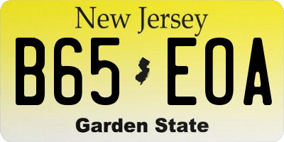 NJ license plate B65EOA