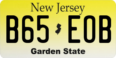 NJ license plate B65EOB