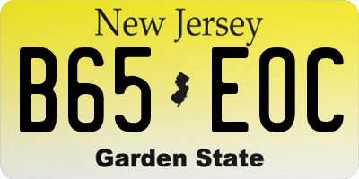 NJ license plate B65EOC
