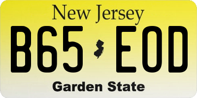 NJ license plate B65EOD