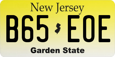 NJ license plate B65EOE
