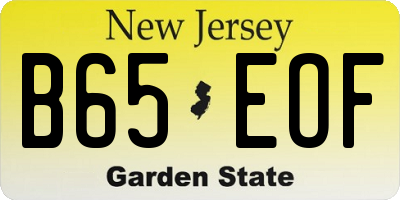 NJ license plate B65EOF