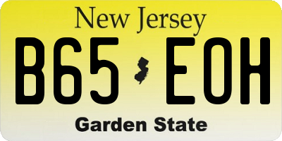 NJ license plate B65EOH