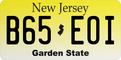 NJ license plate B65EOI