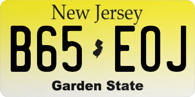 NJ license plate B65EOJ