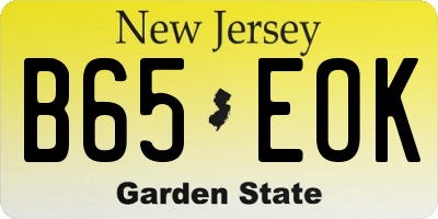 NJ license plate B65EOK