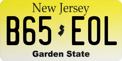 NJ license plate B65EOL