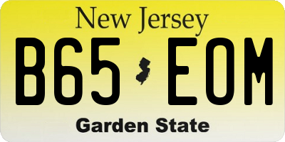 NJ license plate B65EOM