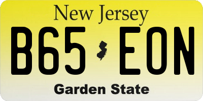 NJ license plate B65EON