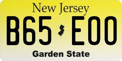 NJ license plate B65EOO