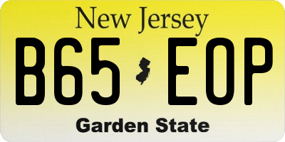 NJ license plate B65EOP