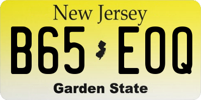 NJ license plate B65EOQ