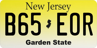 NJ license plate B65EOR