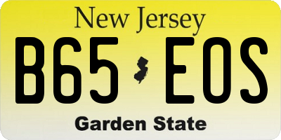 NJ license plate B65EOS