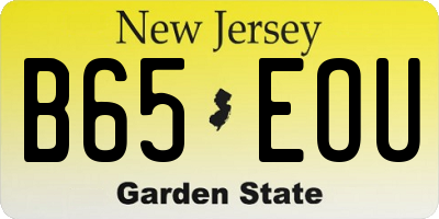 NJ license plate B65EOU