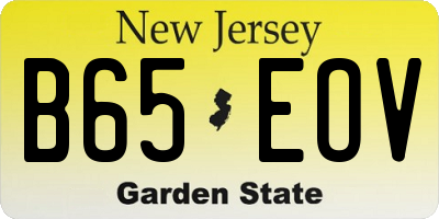 NJ license plate B65EOV