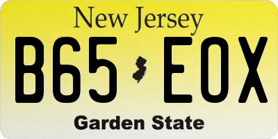 NJ license plate B65EOX