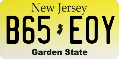 NJ license plate B65EOY