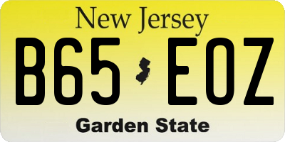 NJ license plate B65EOZ