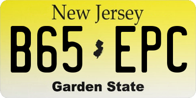 NJ license plate B65EPC