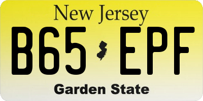 NJ license plate B65EPF