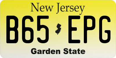 NJ license plate B65EPG