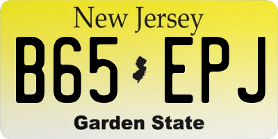 NJ license plate B65EPJ