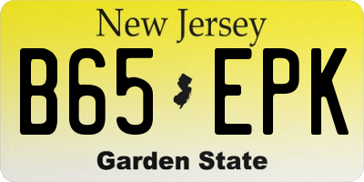 NJ license plate B65EPK