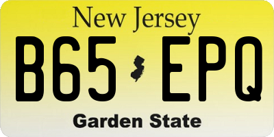 NJ license plate B65EPQ