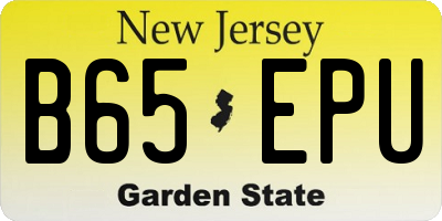 NJ license plate B65EPU