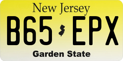 NJ license plate B65EPX