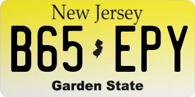 NJ license plate B65EPY