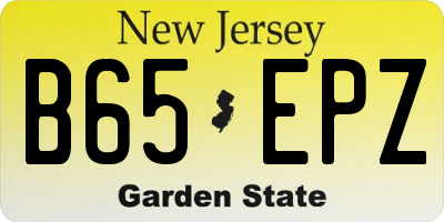 NJ license plate B65EPZ