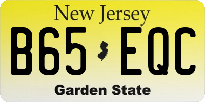 NJ license plate B65EQC
