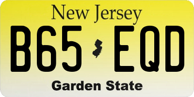 NJ license plate B65EQD