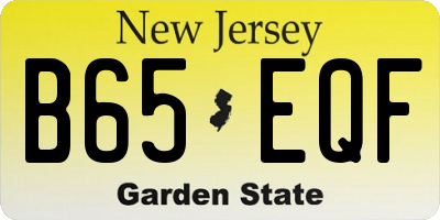 NJ license plate B65EQF