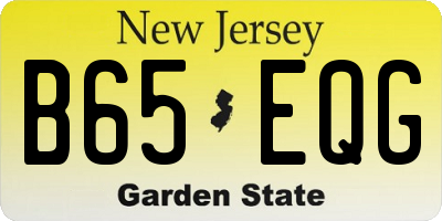 NJ license plate B65EQG